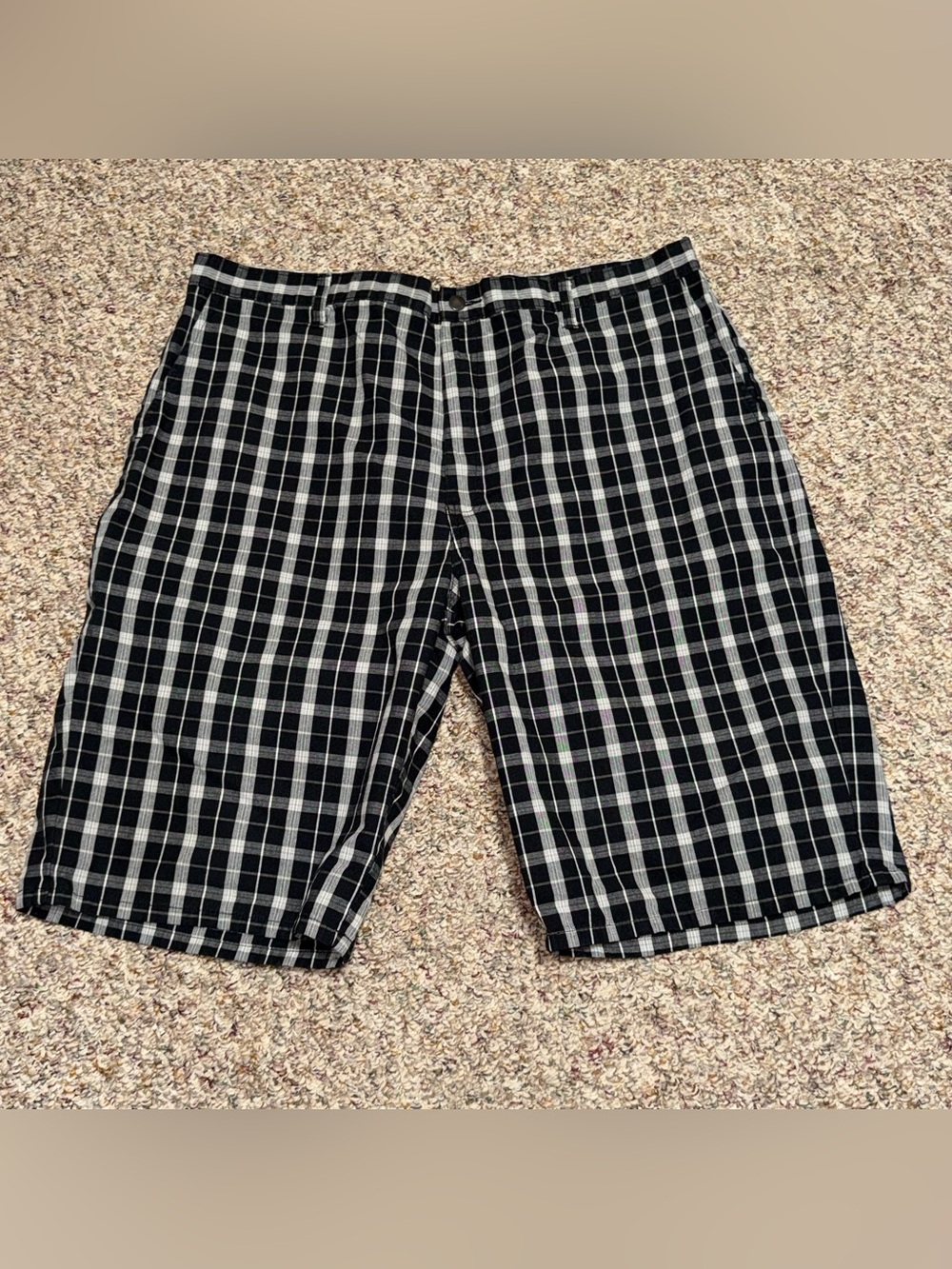 Dickies‎ men's size 44 shorts Black and White Plaid Flat Front Shorts
